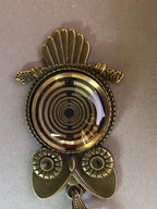 Amulett – Krafttier Eule – Lakhovsky MWO – goldlegiert / nachtschwarz – Produktansicht 1