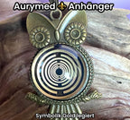 Amulett – Krafttier Eule – Lakhovsky MWO – goldlegiert / nachtschwarz – Produktansicht 1