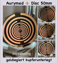 50 mm Disc – 1 Stück – MWO Lakhovsky MWO doppelseitig, schwarz, Symbolik goldlegiert, kupferunterlegt – Produktansicht 1