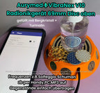69 mm VibraNex UFO – orange, Oberflächenplatte goldlegiert, Füllung Bergkristall & Turmalin – Produktansicht 1