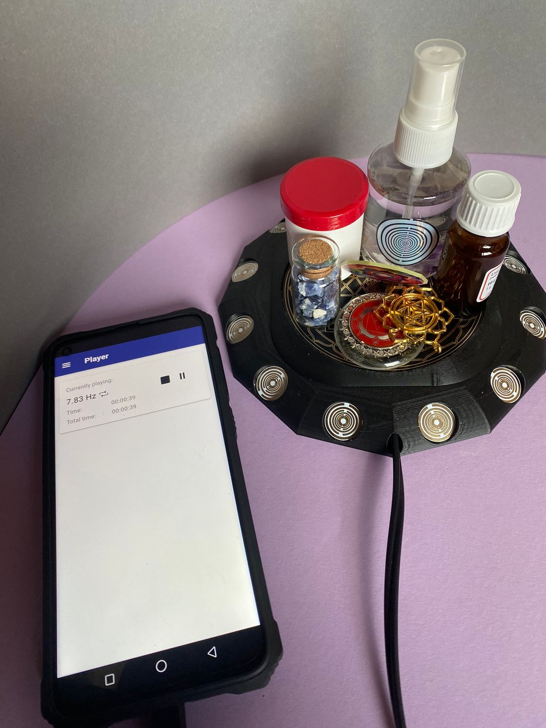 94 mm VibraNex flach – schwarz, Oberflächenplatte goldlegiert – Produktansicht 1