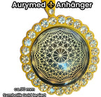 Amulett – glamour – Dodecagram – 25 mm / goldlegiert / Fassung sonnengelbe – Produktansicht 1