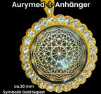 Amulett – glamour – Dodecagram – 25 mm / goldlegiert / Fassung sonnengelbe – Produktansicht 1