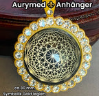 Amulett – glamour – Dodecagram – 25 mm / goldlegiert / Fassung sonnengelbe – Produktansicht 1