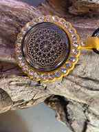 Amulett – glamour – Dodecagram – 25 mm / goldlegiert / Fassung sonnengelbe – Produktansicht 1