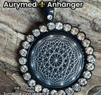 Amulett – Glamour – Dodecagram – 25 mm / zinnlegiert / Fassung nachtschwarze – Produktansicht 1