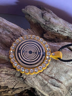 Amulett – Glamour – Lakhovsky MWO – 25 mm / goldlegiert / Fassung gelbe – Produktansicht 1