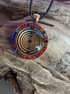 Amulett – Glamour – Lakhovsky MWO – 25 mm / goldlegiert / nachtschwarz – Produktansicht 1