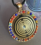 Amulett – Glamour – Lakhovsky MWO – 25 mm / goldlegiert / nachtschwarz – Produktansicht 1