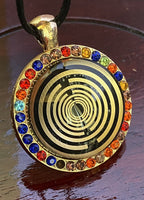 Amulett – Glamour – Lakhovsky MWO – 25 mm / goldlegiert / nachtschwarz – Produktansicht 1