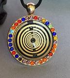 Amulett – Glamour – Lakhovsky MWO – 25 mm / goldlegiert / nachtschwarz – Produktansicht 1