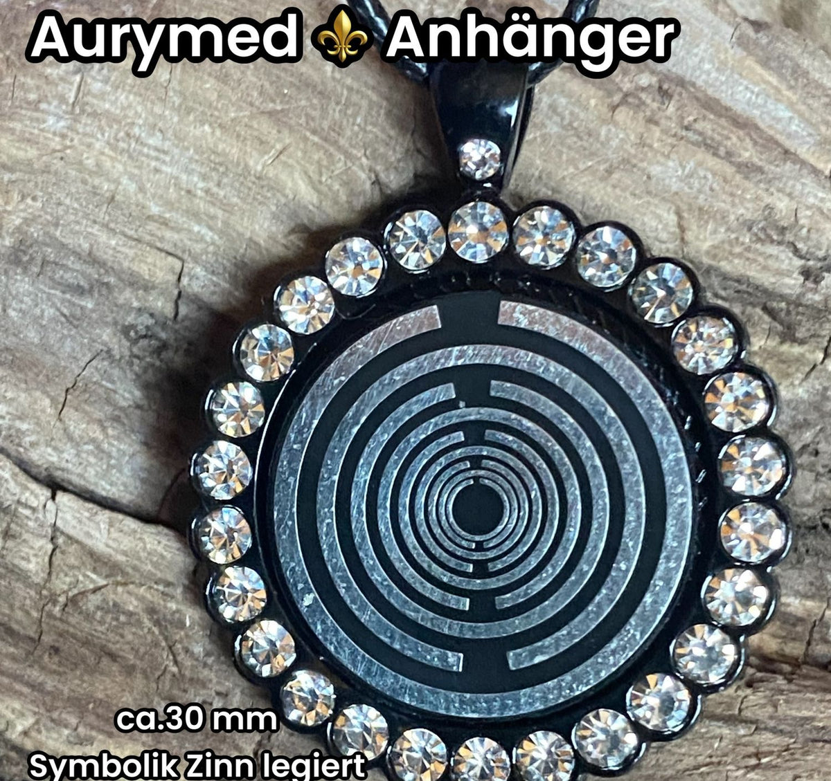 Amulett – Glamour – Lakhovsky MWO – 25 mm / zinnlegiert / Fassung schwarze – Produktansicht 1