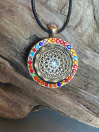 Amulett – Glamour – Dodecagram – 25 mm / goldlegiert / Fassung golfarbende – Produktansicht 1