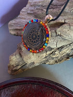 Amulett – Glamour – Dodecagram – 25 mm / goldlegiert / Fassung golfarbende – Produktansicht 1