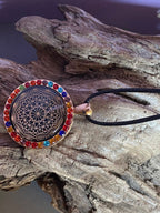 Amulett – Glamour – Dodecagram – 25 mm / goldlegiert / Fassung golfarbende – Produktansicht 1