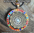 Amulett – Glamour – Dodecagram – 25 mm / goldlegiert / Fassung golfarbende – Produktansicht 1