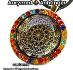 Amulett – Glamour – Dodecagram – 25 mm / goldlegiert / Fassung golfarbende – Produktansicht 1