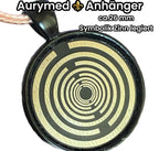 Amulett – schwarz, Lakhovsky MWO, Disc in schwarz, 25 mm, zinnlegiert, kupferunterlegt – Produktansicht 1