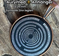 Amulett – kupferfarbend (kein Kupfer), Lakhovsky MWODisc in schwarz, 25 mm, zinnlegiert, kupferunterlegt – Produktansicht 1