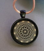 Amulett – schwarz, Dodecagram, Disc in schwarz, 25 mm, zinnlegiert, kupferunterlegt – Produktansicht 1