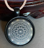 Amulett – schwarz, Dodecagram, Disc in schwarz, 25 mm, zinnlegiert, kupferunterlegt – Produktansicht 1