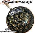 Amulett – kupferfarbend (kein Kupfer) – Blume des Lebens – 25 mm / goldlegiert / schwarz – Produktansicht 1