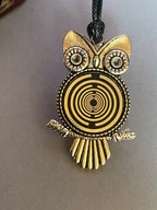 Amulett – Eule – Lakhovsky MWO Antenne als – Lakhovsky MWO – 25 mm / zinnlegiert / Fassung silberfarben – Produktansicht 1