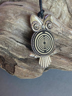 Amulett – Eule – Lakhovsky MWO Antenne als – Lakhovsky MWO – 25 mm / zinnlegiert / Fassung silberfarben – Produktansicht 1