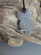 Amulett – Eule – Lakhovsky MWO Antenne als – Lakhovsky MWO – 25 mm / zinnlegiert / Fassung silberfarben – Produktansicht 1
