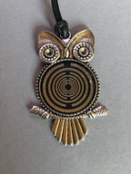 Amulett – Eule – Lakhovsky MWO Antenne als – Lakhovsky MWO – 25 mm / zinnlegiert / Fassung silberfarben – Produktansicht 1