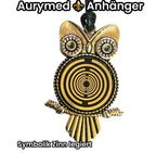 Amulett – Eule – Lakhovsky MWO Antenne als – Lakhovsky MWO – 25 mm / zinnlegiert / Fassung silberfarben – Produktansicht 1
