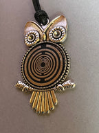 Amulett – Eule – Lakhovsky MWO Antenne als – Lakhovsky MWO – 25 mm / zinnlegiert / Fassung silberfarben – Produktansicht 1