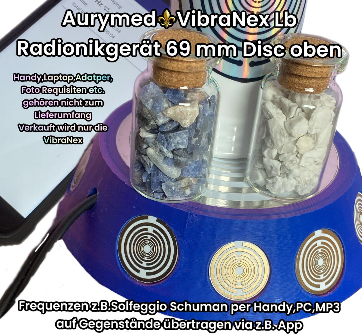 69 mm VibraNex UFO, Farbverlauf, Oberflächenplatte zinnlegiert – Produktansicht 1