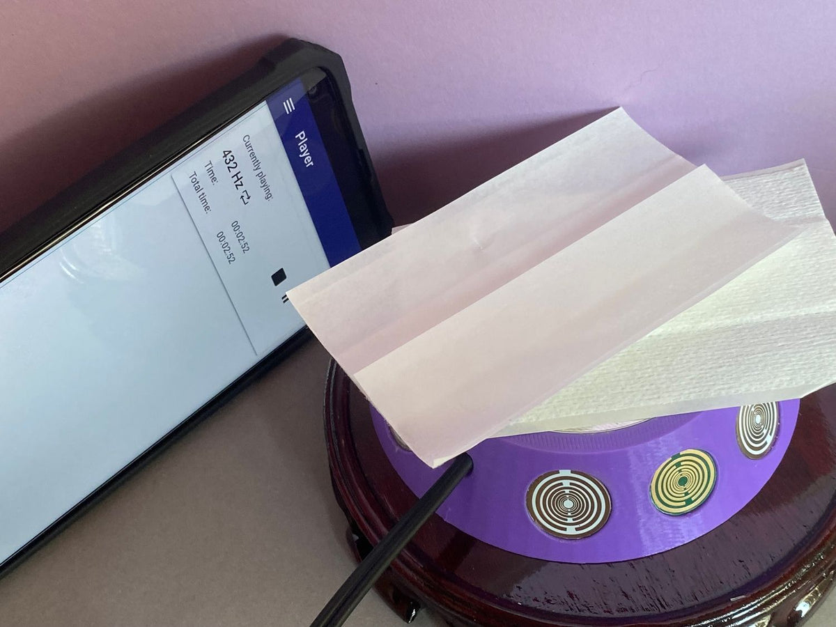 69 mm VibraNex UFO, 1-farbig, Oberflächenplatte zinnlegiert, Füllung Amethyst – Produktansicht 1