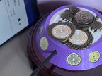 69 mm VibraNex UFO, 1-farbig, Oberflächenplatte zinnlegiert, Füllung Amethyst – Produktansicht 1