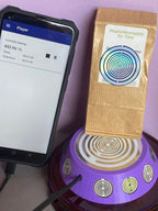 69 mm VibraNex UFO, 1-farbig, Oberflächenplatte zinnlegiert, Füllung Amethyst – Produktansicht 1