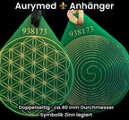 Anhänger Blume des Lebens – Bifilar Spule, grün, ca. 40 mm x 48 mm, zinnlegiert – Produktansicht 1