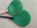 Anhänger Blume des Lebens – Bifilar Spule, grün, ca. 40 mm x 48 mm, zinnlegiert – Produktansicht 1