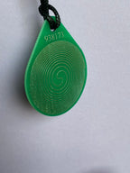 Anhänger Blume des Lebens – Bifilar Spule, grün, ca. 40 mm x 48 mm, zinnlegiert – Produktansicht 1