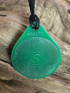 Anhänger Blume des Lebens – Bifilar Spule, grün, ca. 40 mm x 48 mm, zinnlegiert – Produktansicht 1