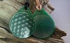 Anhänger Blume des Lebens – Bifilar Spule, grün, ca. 40 mm x 48 mm, zinnlegiert – Produktansicht 1