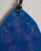Amulett – Disc – Ganesha der Glücksbote+ die – 69 mm / zinnlegiert / blau – Produktansicht 1