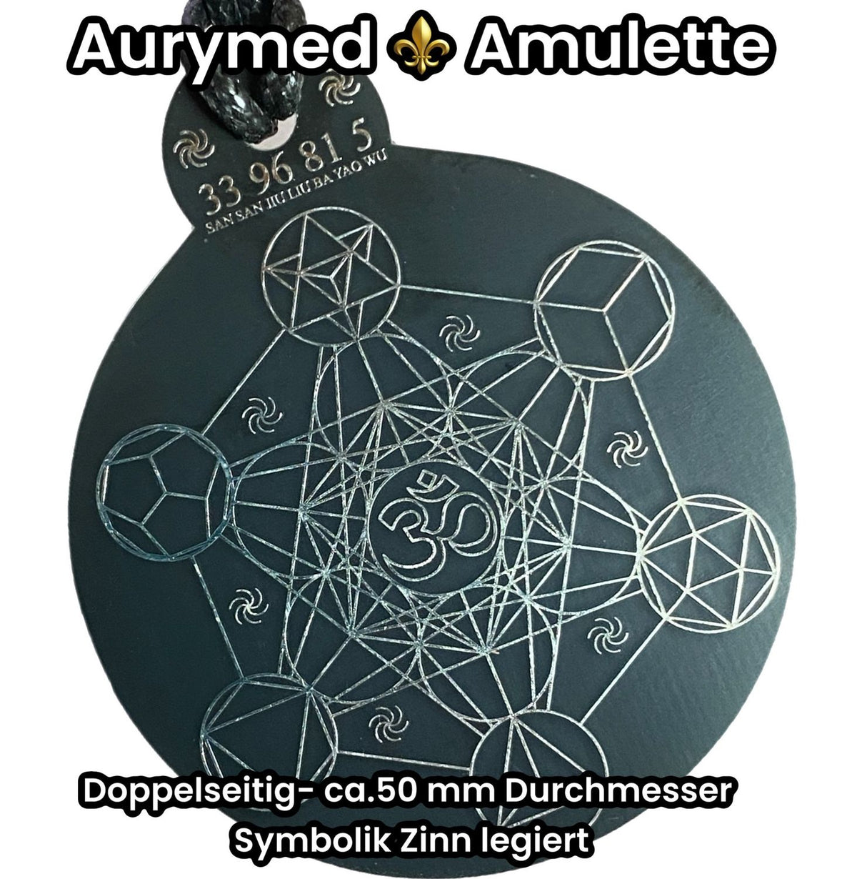 Anhänger Metatron schwarz, zinnlegiert ca. 52 mm x 62 mm – Produktansicht 1