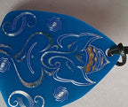 Amulett – Disc – Ganesha der Glücksbote+ die – 69 mm / zinnlegiert / blau – Produktansicht 1
