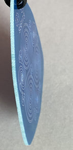Amulett – Disc – Ganesha der Glücksbote+ die – 69 mm / zinnlegiert / blau – Produktansicht 1