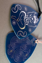 Amulett – Disc – Ganesha der Glücksbote+ die – 69 mm / zinnlegiert / blau – Produktansicht 1