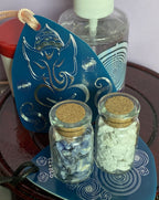 Amulett – Disc – Ganesha der Glücksbote+ die – 69 mm / zinnlegiert / blau – Produktansicht 1