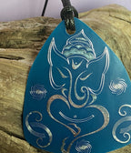 Amulett – Disc – Ganesha der Glücksbote+ die – 69 mm / zinnlegiert / blau – Produktansicht 1