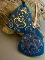 Amulett – Disc – Ganesha der Glücksbote+ die – 69 mm / zinnlegiert / blau – Produktansicht 1