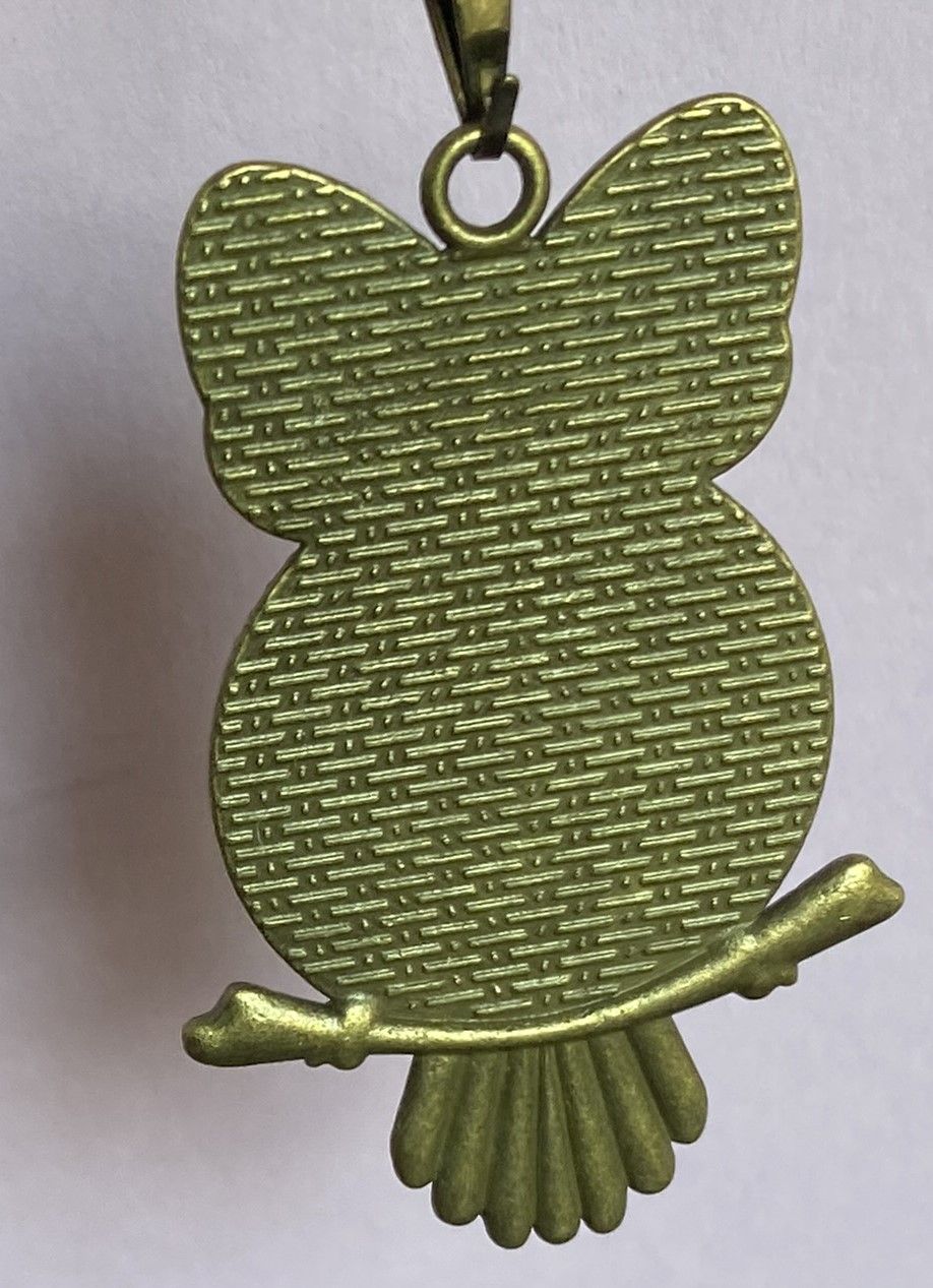 Amulett – Krafttier Eule – Dodecagram – goldlegiert / nachtschwarz – Produktansicht 1